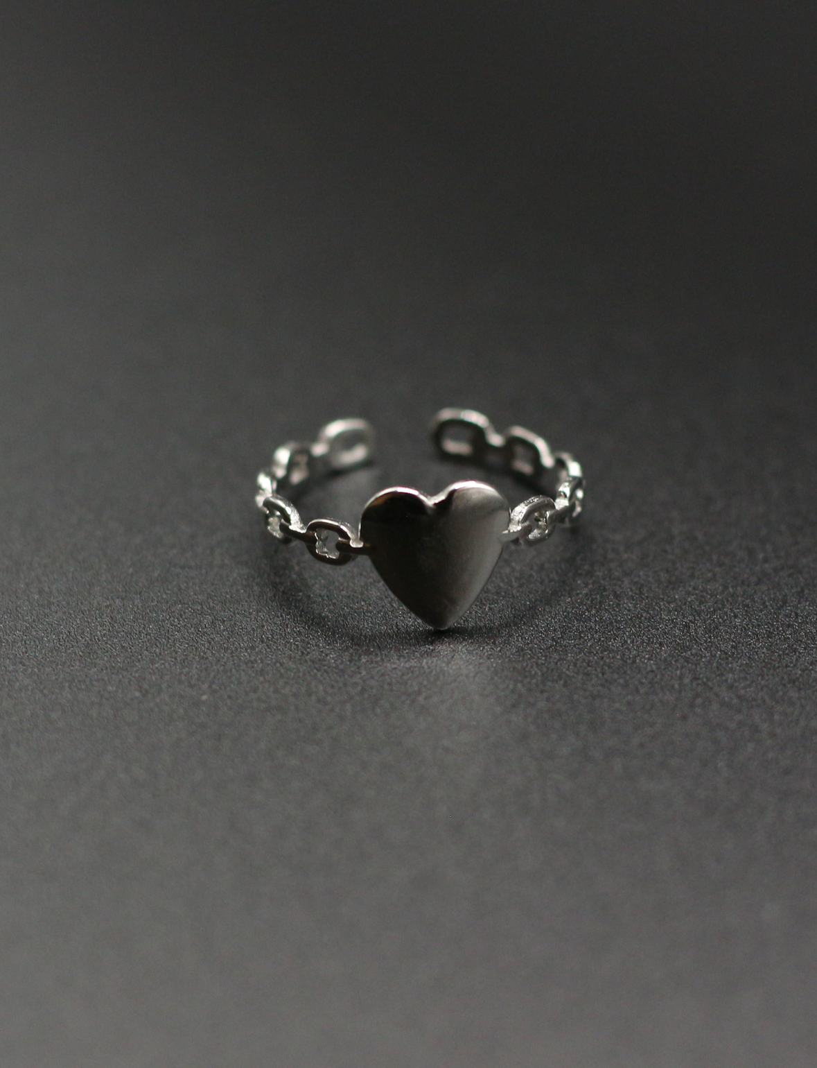 Chained Heart Open Ring