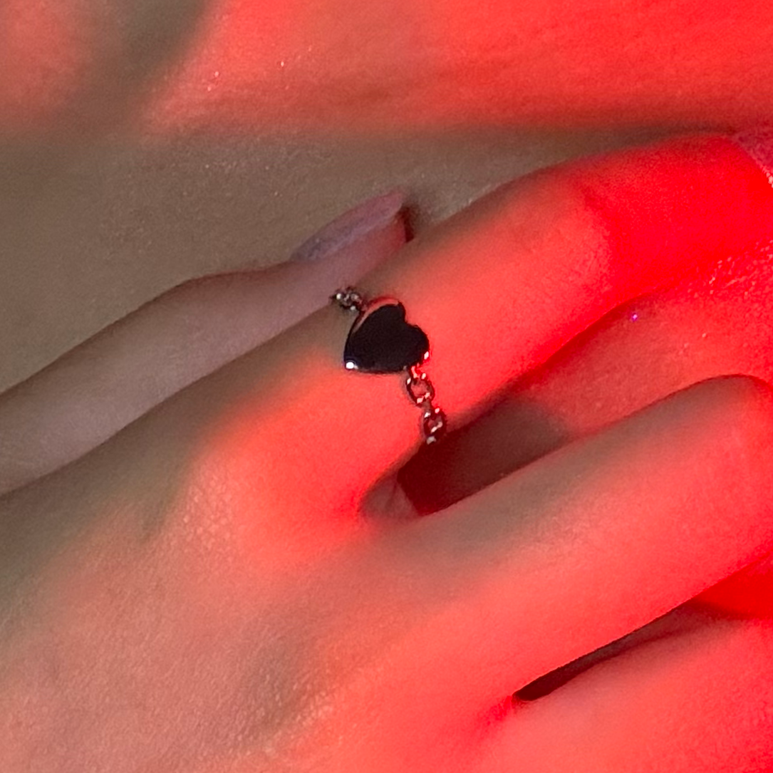 Chained Heart Open Ring